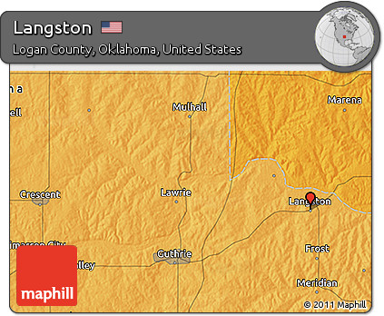 Political 3D Map of Langston