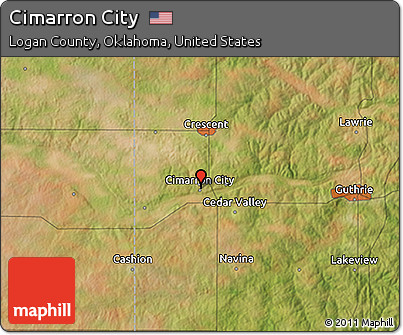 Satellite 3D Map of Cimarron City