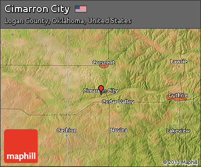 Satellite 3D Map of Cimarron City