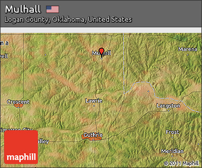 Satellite 3D Map of Mulhall