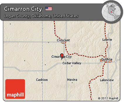 Shaded Relief 3D Map of Cimarron City