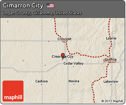 Shaded Relief 3D Map of Cimarron City