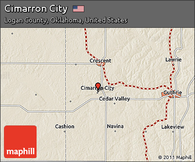 Shaded Relief 3D Map of Cimarron City