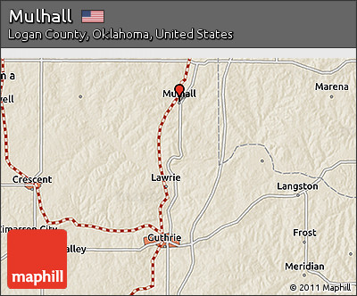 Shaded Relief 3D Map of Mulhall