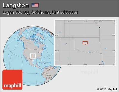 Gray Location Map of Langston