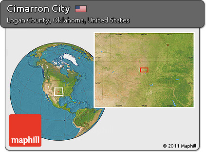 Satellite Location Map of Cimarron City