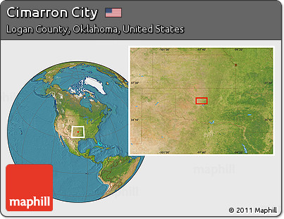 Satellite Location Map of Cimarron City