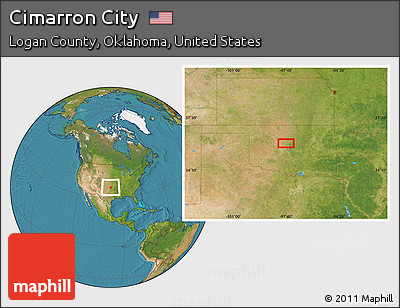 Satellite Location Map of Cimarron City