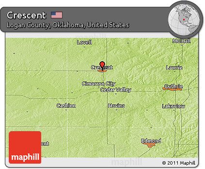 Physical Panoramic Map of Crescent