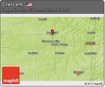 Physical Panoramic Map of Crescent