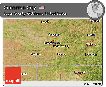 Satellite Panoramic Map of Cimarron City
