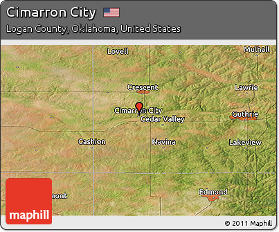 Satellite Panoramic Map of Cimarron City