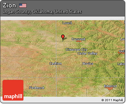 Satellite Panoramic Map of Zion