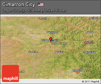 Satellite Panoramic Map of Cimarron City