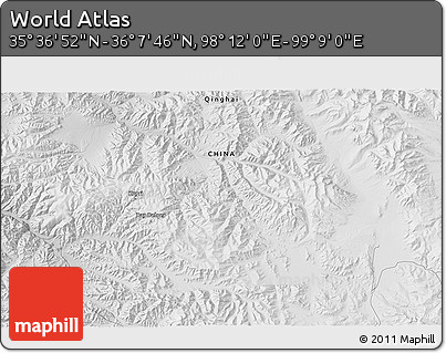 Physical 3D Map of the Area around 35° 52' 19" N, 98° 40' 30" E