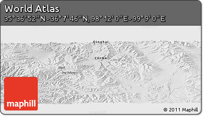 Physical Panoramic Map of the Area around 35° 52' 19" N, 98° 40' 30" E