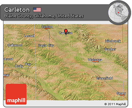 Satellite Panoramic Map of Carleton