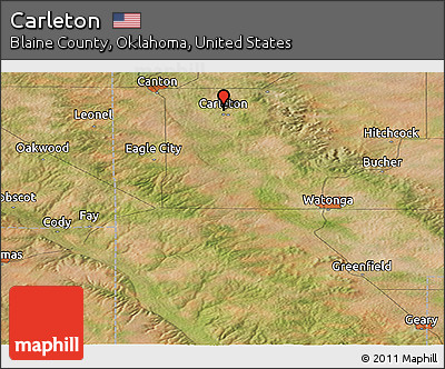 Satellite Panoramic Map of Carleton
