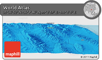 Political Panoramic Map of the Area around 35° 52' 19" N, 99° 31' 30" E