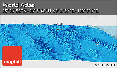Political Panoramic Map of the Area around 35° 52' 19" N, 99° 31' 30" E