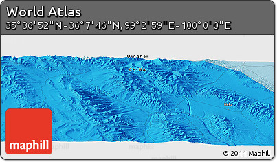 Political Panoramic Map of the Area around 35° 52' 19" N, 99° 31' 30" E