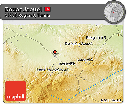Physical 3D Map of Douar Jaouel