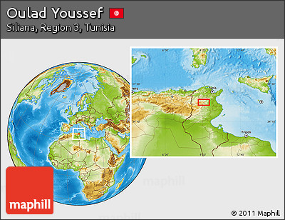 Physical Location Map of Oulad Youssef