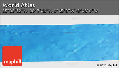 Shaded Relief Panoramic Map of the Area around 35° 52' 19" N, 9° 16' 30" W