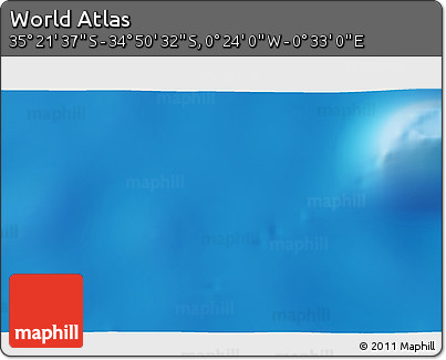 Shaded Relief 3D Map of the Area around 35° 6' 5" S, 0° 4' 30" E