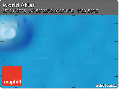 Physical Map of the Area around 35° 6' 5" S, 0° 55' 29" E