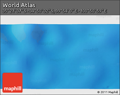 Physical 3D Map of the Area around 35° 6' 5" S, 100° 22' 30" E