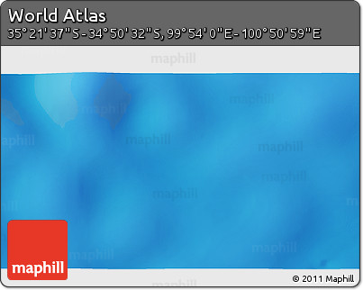 Physical 3D Map of the Area around 35° 6' 5" S, 100° 22' 30" E