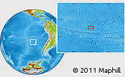 Physical Location Map of the area around 35° 6' 5" S, 100° 13' 29" W