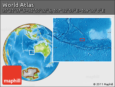 Physical Location Map of the Area around 35° 6' 5" S, 108° 1' 30" E