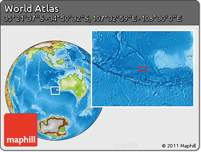 Physical Location Map of the Area around 35° 6' 5" S, 108° 1' 30" E