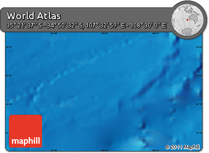 Physical Map of the Area around 35° 6' 5" S, 108° 1' 30" E