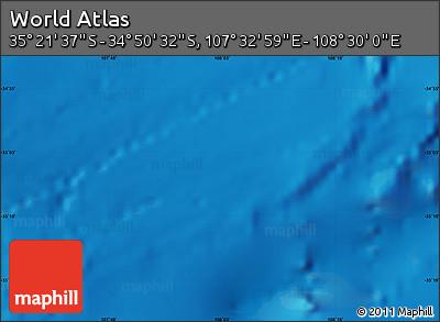 Physical Map of the Area around 35° 6' 5" S, 108° 1' 30" E