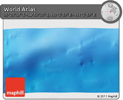 Shaded Relief 3D Map of the Area around 35° 6' 5" S, 110° 34' 29" E