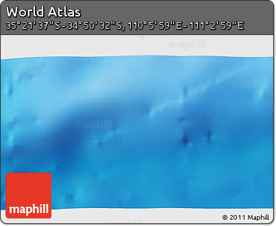 Shaded Relief 3D Map of the Area around 35° 6' 5" S, 110° 34' 29" E
