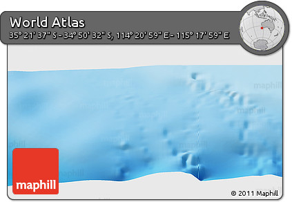 Physical Panoramic Map of the Area around 35° 6' 5" S, 114° 49' 29" E