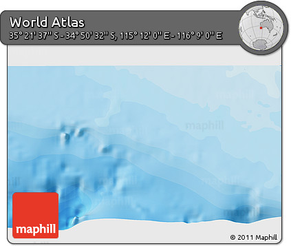 Political 3D Map of the Area around 35° 6' 5" S, 115° 40' 30" E