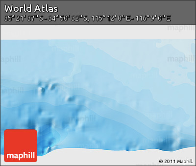 Political 3D Map of the Area around 35° 6' 5" S, 115° 40' 30" E