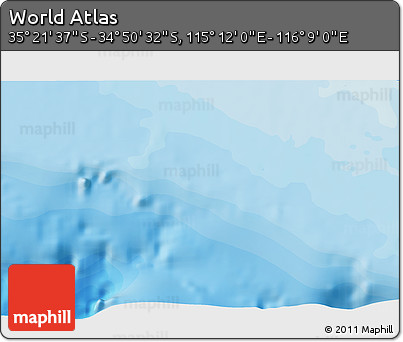 Political 3D Map of the Area around 35° 6' 5" S, 115° 40' 30" E