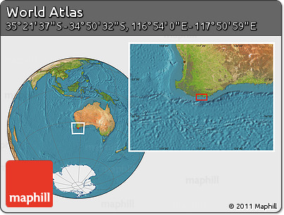 Satellite Location Map of the Area around 35° 6' 5" S, 117° 22' 30" E