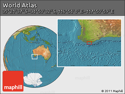 Satellite Location Map of the Area around 35° 6' 5" S, 117° 22' 30" E