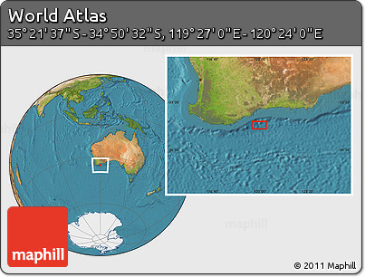 Satellite Location Map of the Area around 35° 6' 5" S, 119° 55' 30" E