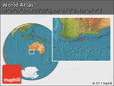Satellite Location Map of the Area around 35° 6' 5" S, 119° 55' 30" E