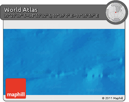 Shaded Relief 3D Map of the Area around 35° 6' 5" S, 11° 7' 30" E