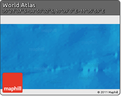 Shaded Relief 3D Map of the Area around 35° 6' 5" S, 11° 7' 30" E
