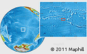Physical Location Map of the area around 35° 6' 5" S, 127° 25' 30" W